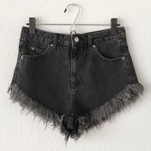 topshop kiri moto frayed hem shorts